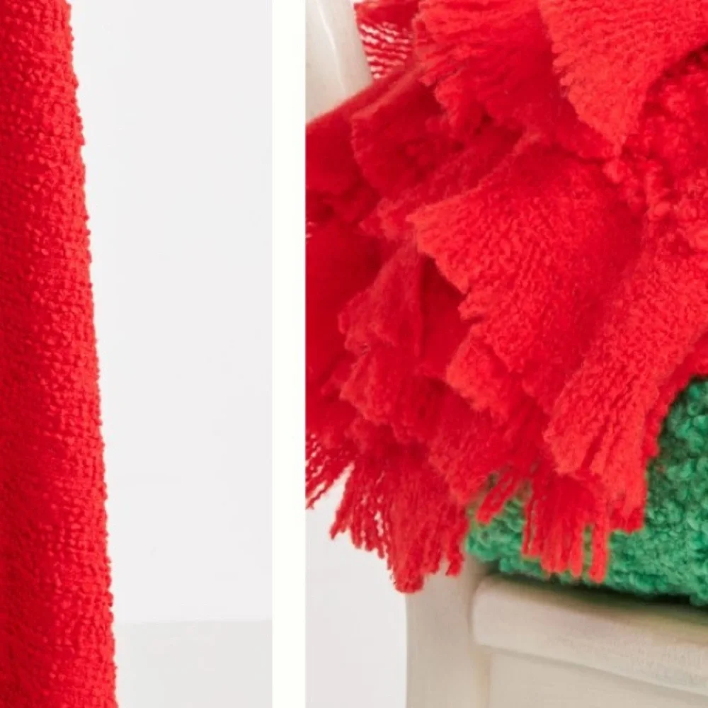 Green cloudy‎ Bouclé throw blanket